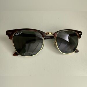 Ray-Ban Clubmaster Sunglasses Tortoise Gold Polarized